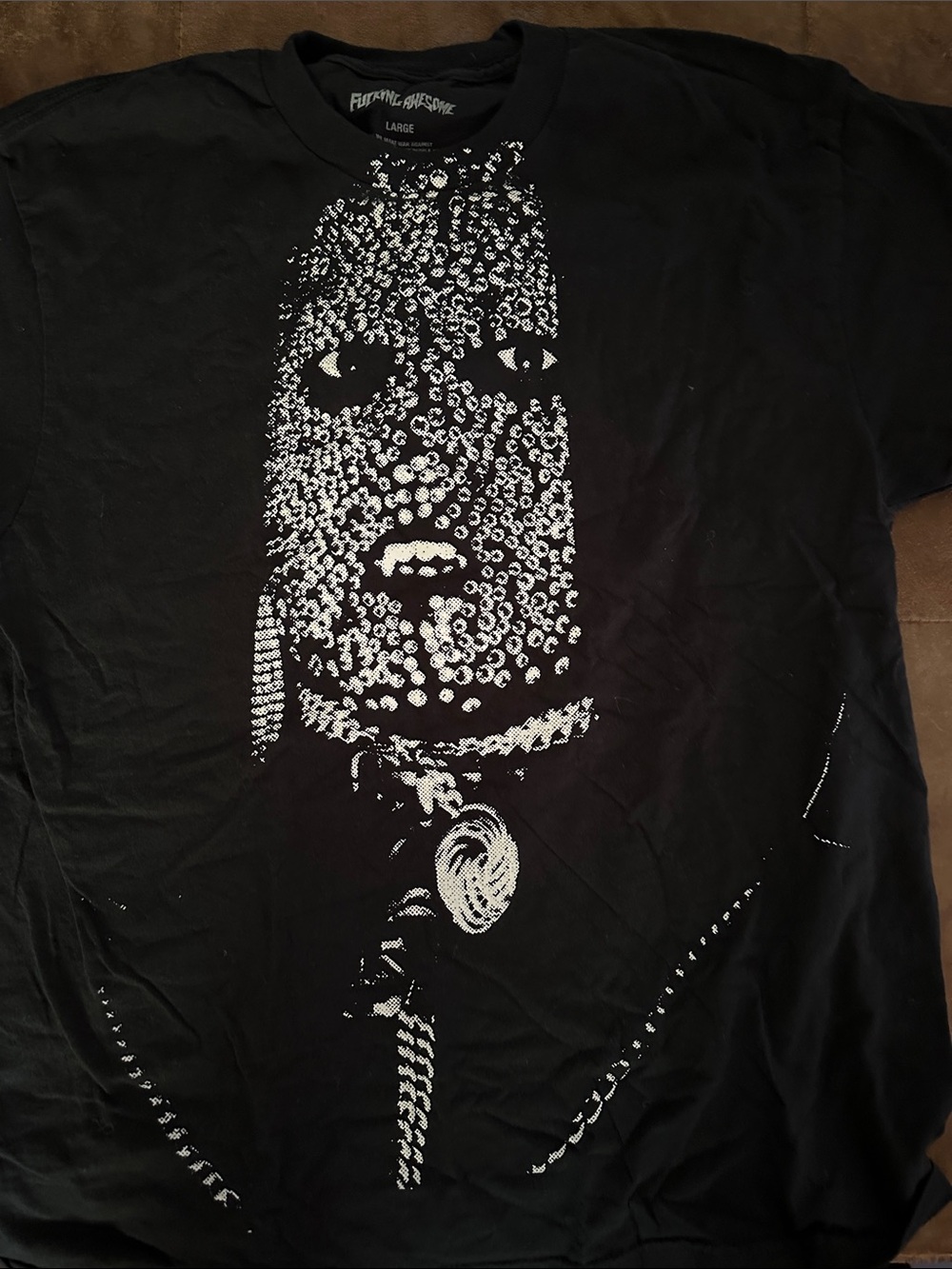 FA Black Graphic Tee with Silver Stud Face